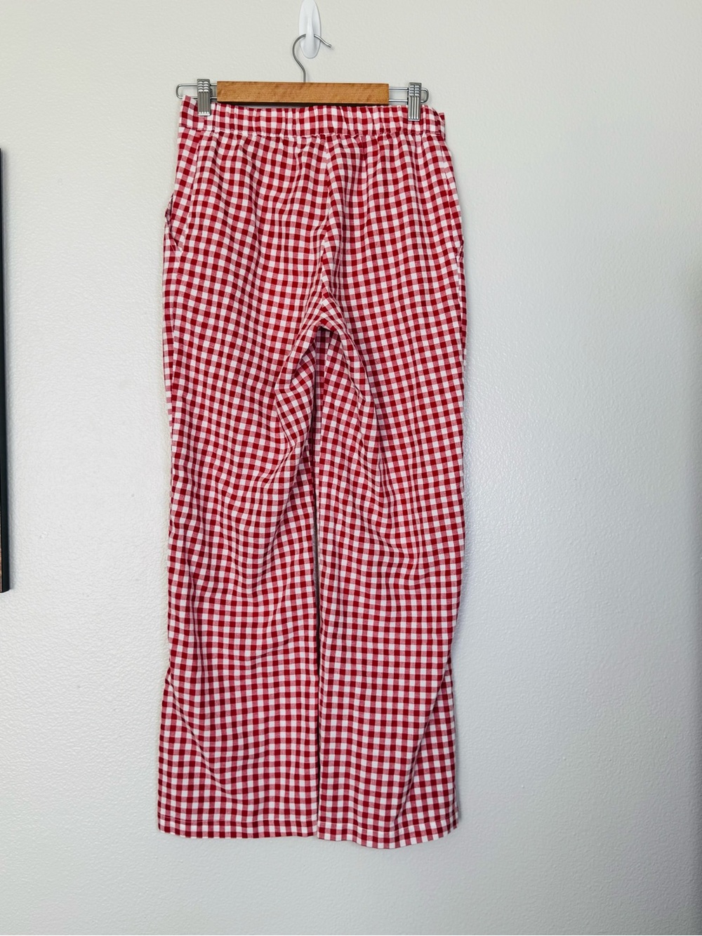 Sonderhaus Perfect Pants Red & White Gingham Relaxed Fit Cotton Pants Size XS - Picture 7 of 12